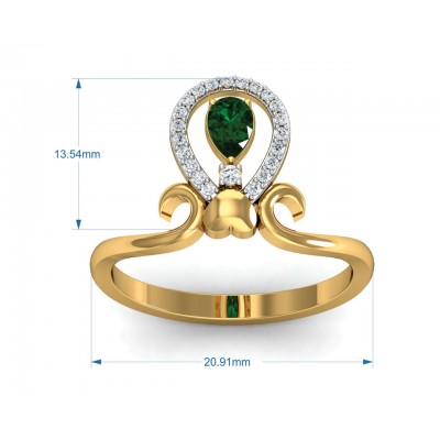 Ameena Emerald Diamond Ring